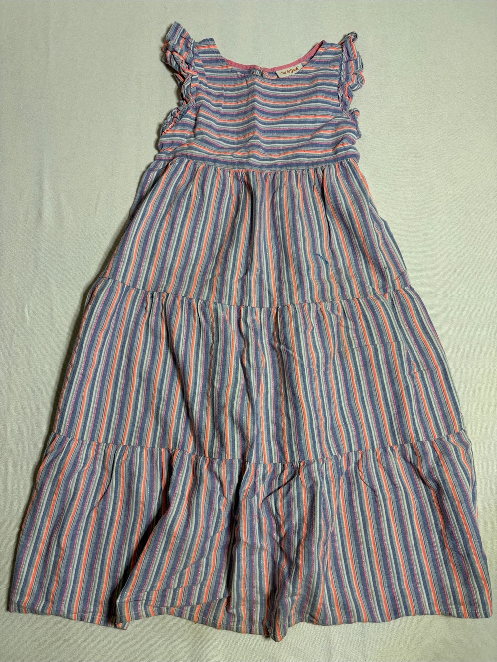 Cat & Jack Girls' Multicolor Striped Tiered Maxi Dress